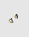 Madewell Demi-fine Baguette Crystal Huggie Hoop Earrings In Blue