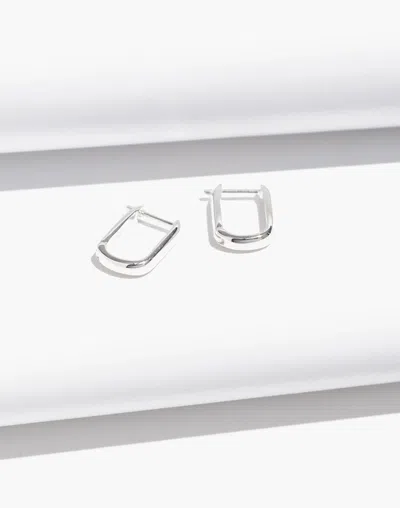 Madewell Delicate Collection Demi-fine Carabiner Hoop Earrings In Sterling Silver