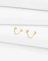 Madewell Demi-fine Chain Double Stud Earrings In 14k Gold