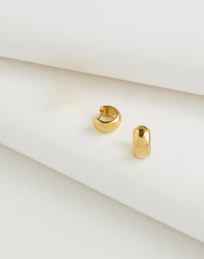 Madewell Demi-fine Chunky Huggie Hoop Earrings In 14k Gold