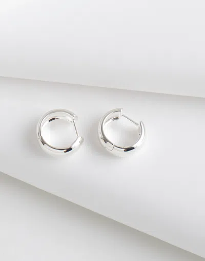 Madewell Demi-fine Chunky Small Hoop Earrings In Metallic