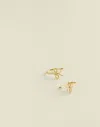 Madewell Demi-fine Crystal Bow Earrings In Gold