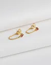 Madewell Demi-fine Crystal Chain Stud Earrings In Gold
