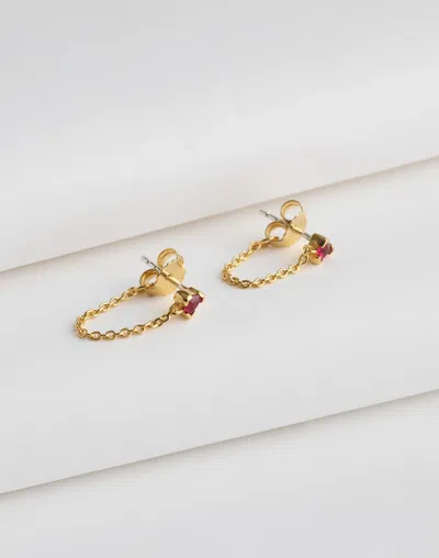 Madewell Demi-fine Crystal Chain Stud Earrings In Gold
