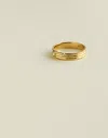 Madewell Demi-fine Crystal Ribbed Ring In Gold