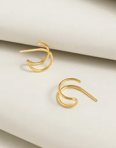 Madewell Delicate Collection Demi-fine 14k Plated Double Hoop Earrings In 14k Gold