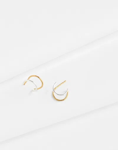 Madewell Demi-fine Double Hoop Earrings In Gold
