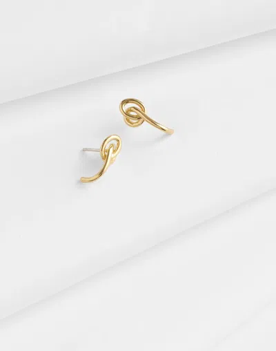 Madewell Demi-fine Knot Huggie Stud Earrings In Gold