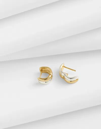 Madewell Demi-fine Mixed-metal Chunky Huggie Earrings In Gold