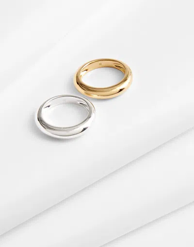 Madewell Demi-fine Mixed-metal Stacking Ring Set In 14k Gold