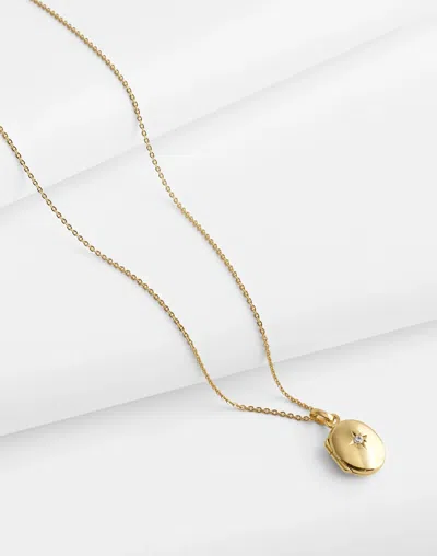 Madewell Demi-fine Oval Locket Necklace In 14k Gold