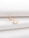 Madewell Demi-fine Pav&eacute; Double Hoop Earrings In 14k Gold