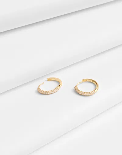 Madewell Demi-fine Pav&eacute; Small Hoop Earrings In 14k Gold