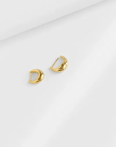 Madewell Delicate Collection Demi-fine Puffy Hoop Earrings In 14k Gold