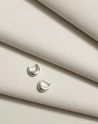 Madewell Delicate Collection Demi-fine Puffy Hoop Earrings In Sterling Silver