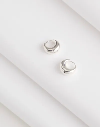 Madewell Demi-fine Puffy Hoop Earrings In Metallic