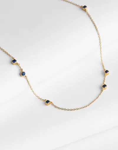 Madewell Demi-fine Sapphire Station Necklace In Gold