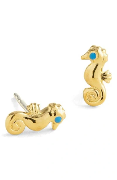 Madewell Demi Fine Seahorse Stud Earrings In Gold