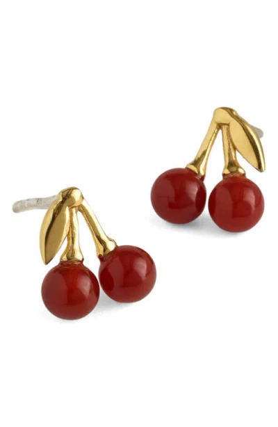 Madewell Demi-fine Semiprecious Cherry Stud Earrings In Gray