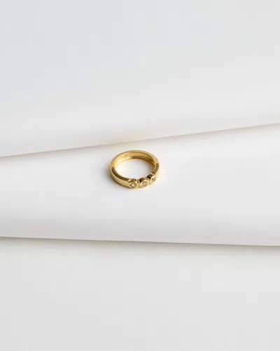 Madewell Demi-fine Triple Crystal Ring In Gold