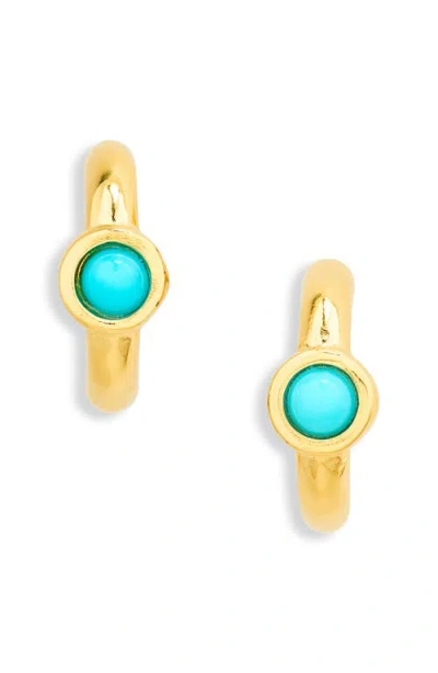 Madewell Demi Fine Turquoise Illusion Stud Earrings In Gold