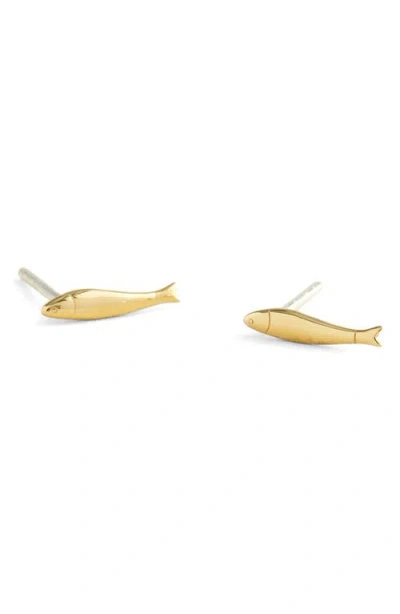 Madewell Demi-fine Fish Stud Earrings In Gold