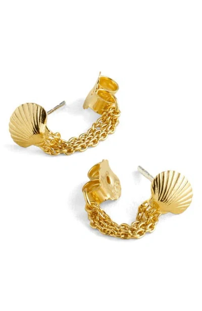 Madewell Demi-fine Shell Chain Stud Earrings In Gold