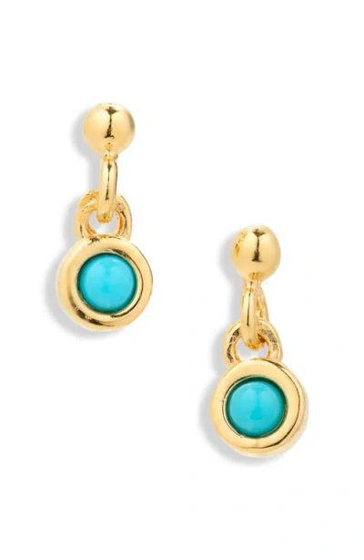 Madewell Demi-fine Turquoise Drop Earrings In Gold