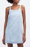 MADEWELL DENIM A-LINE SLEEVELESS MINIDRESS