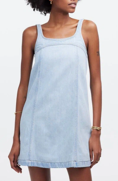 Madewell Denim A-line Sleeveless Minidress In Fitzgerald Wash