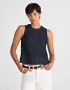 Madewell Denim Boxy Shell Top In Essex Wash Essex Wash In Blue