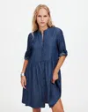 Madewell Denim Button-front Mini Shirtdress In Denim Blue
