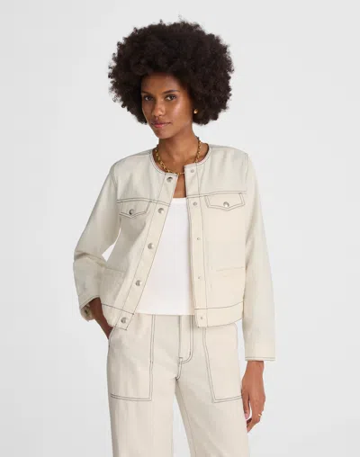 Madewell Denim Cinched Lady Jacket In Brown