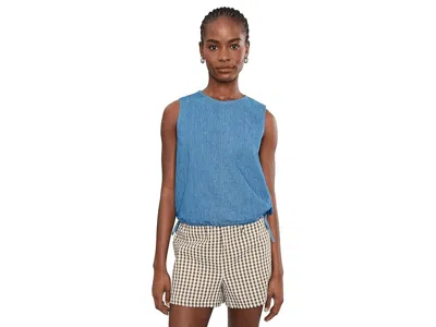 Madewell Denim Cinched Shell Top In Blue