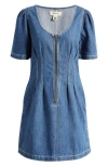 Madewell Denim Darted Minidress In Pixie Wash