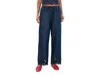 Madewell Denim Embroidered-hem Pull-on Pants In Blue