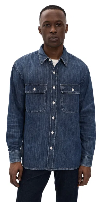 Madewell Denim Light Wash Button Down Benfield In Blue