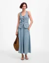 Madewell Denim Midi Skirt In Blue