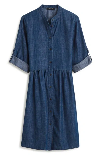 Madewell Denim Mini Shirtdress In Blue