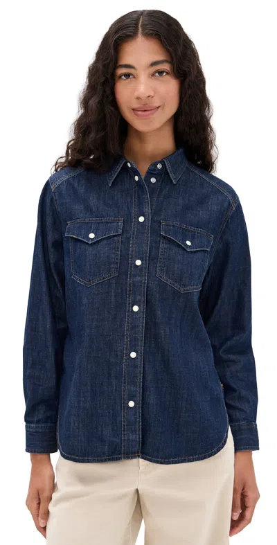 MADEWELL DENIM OVERSIZED WESTERN SHIRT RINSE WASH