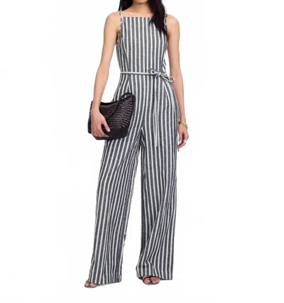 Madewell Denim Pinstripe Jumpsuit - Petite In Navy White Stripe In Multi