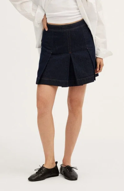 Madewell Denim Pleated Miniskirt In Rinse Wash