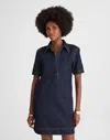 Madewell Denim Popover Mini Dress In Blue