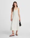 Madewell Denim Scoopneck Midi Dress In White