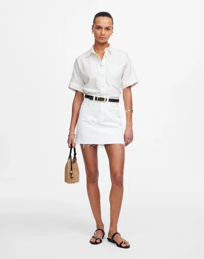 Madewell Denim Short-sleeve Shirt In Pure White