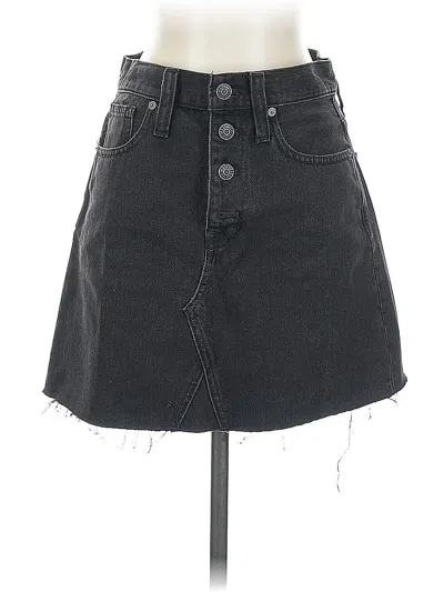 Pre-owned Madewell Denim Skirt In Black