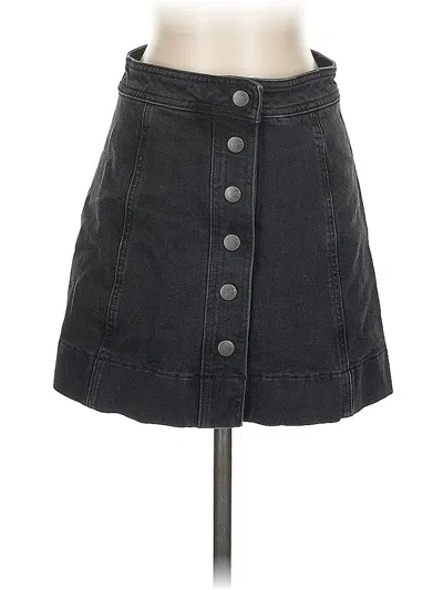 Pre-owned Madewell Denim Skirt In Black