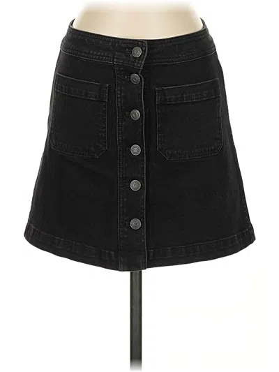 Pre-owned Madewell Denim Skirt In Black
