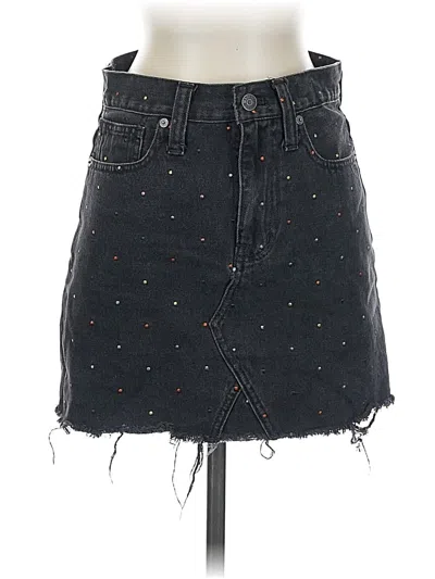 Pre-owned Madewell Denim Skirt In Black