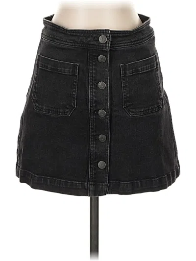 Pre-owned Madewell Denim Skirt In Black